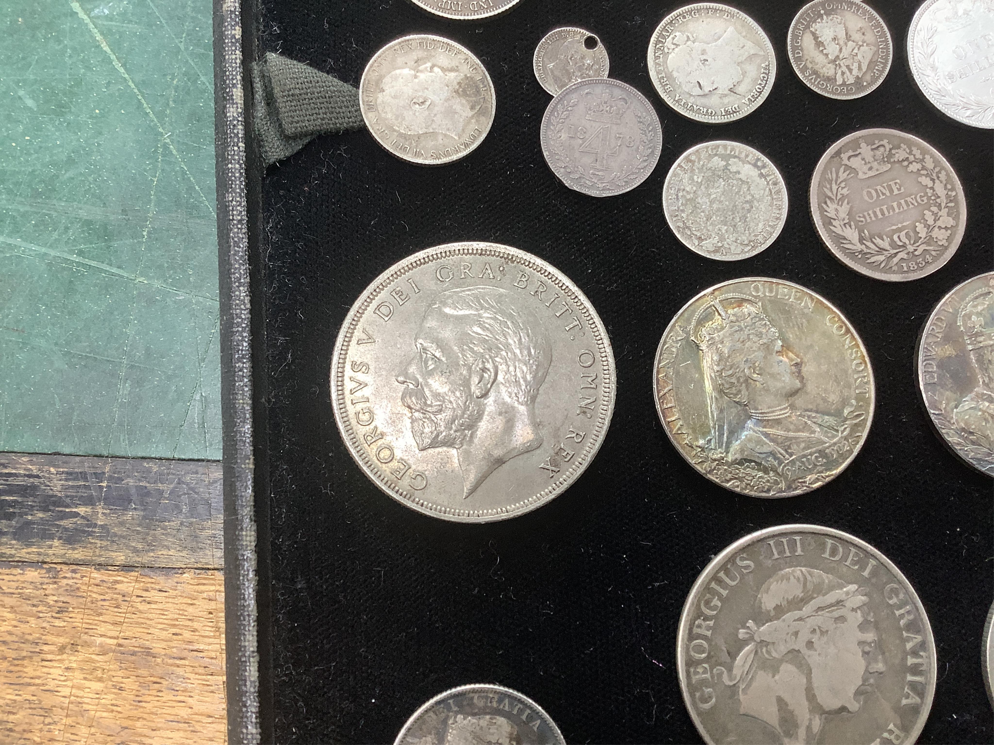 A quantity of British, Dutch, South Africa etc silver coins, 19th- early 20th century, to include a George V crown 1930, about EF etc.